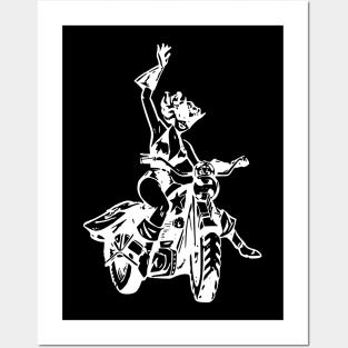 Motorcycle Biker Babe Posters and Art